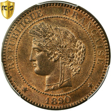 France, 10 Centimes, Cérès, 1890, Paris, Bronze, PCGS, MS64RB, Gadoury:265a