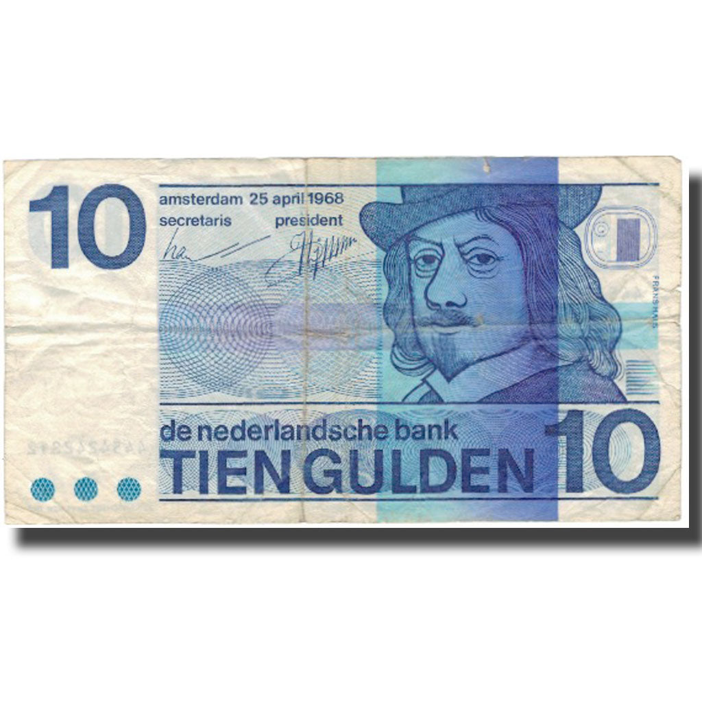 Banconote, Paesi Bassi, 10 Gulden, 1968, 1968-04-25, KM:91b, MB