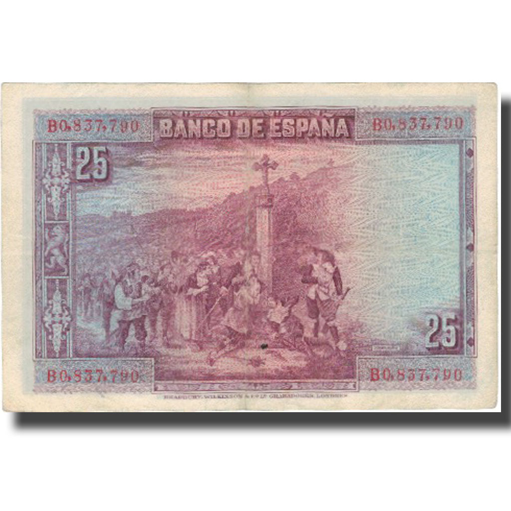 Banknot, Hiszpania, 25 Pesetas, 1928, 1928-08-15, KM:74b, EF(40-45)