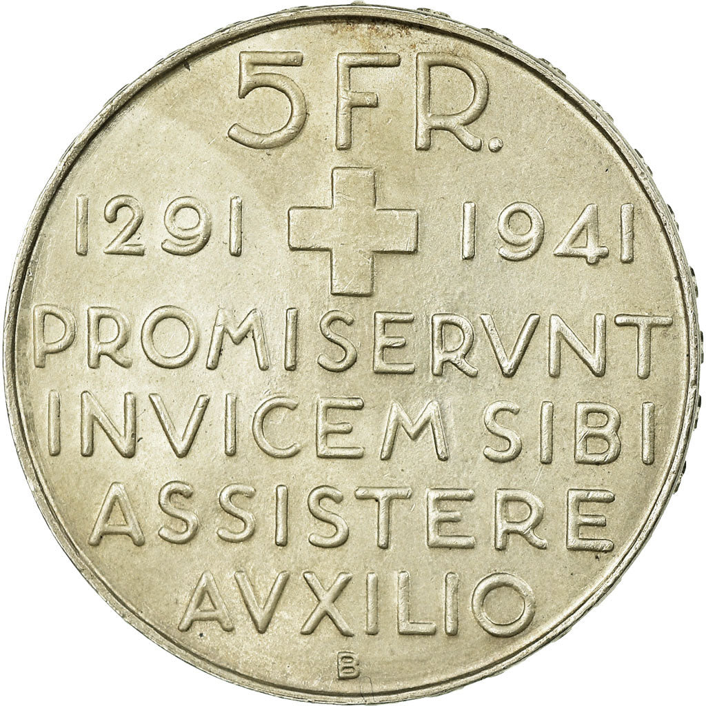 Coin, Switzerland, 5 Francs, 1941, Bern, AU(55-58), Silver, KM:44