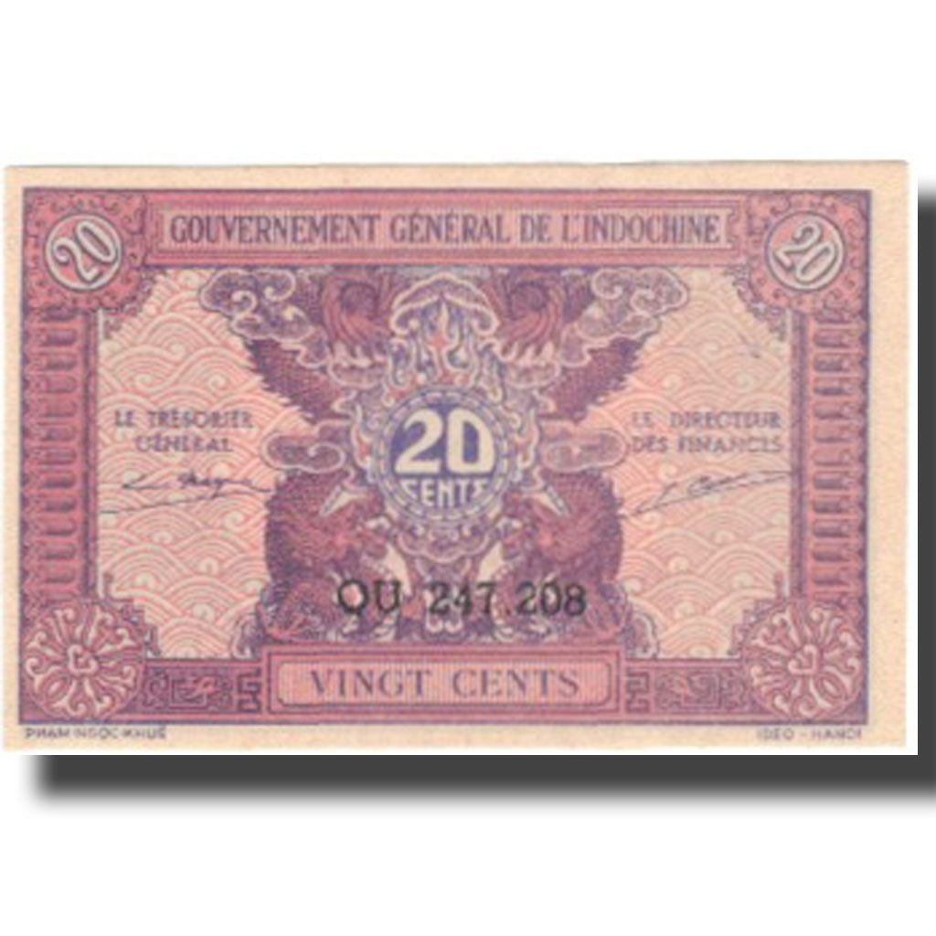Banknote, FRENCH INDO-CHINA, 20 Cents, Undated (1942), KM:90, UNC(65-70)