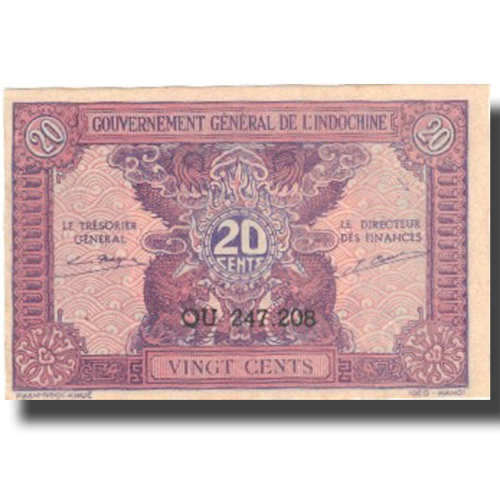 Billet, FRENCH INDO-CHINA, 20 Cents, Undated (1942), KM:90, NEUF