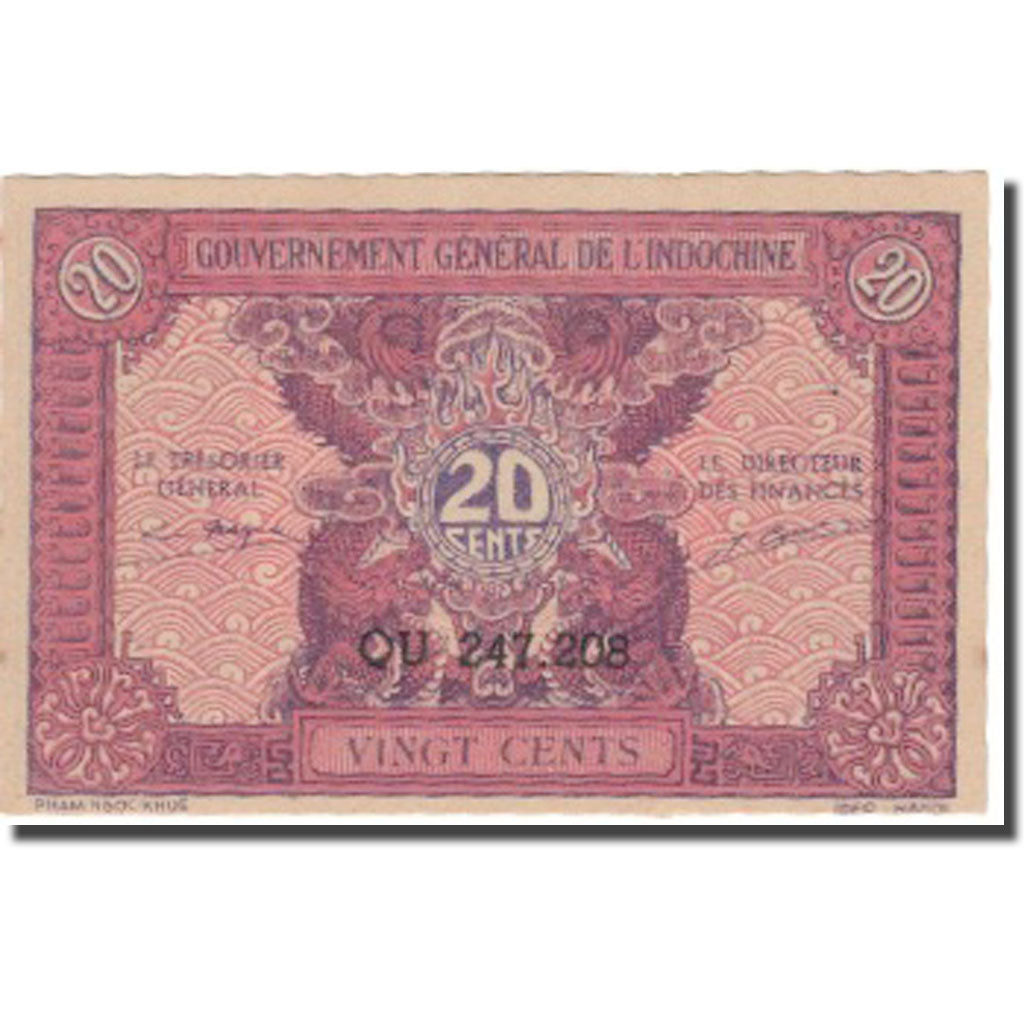 Biljet, FRANS INDO-CHINA, 20 Cents, Undated (1942), KM:90, NIEUW