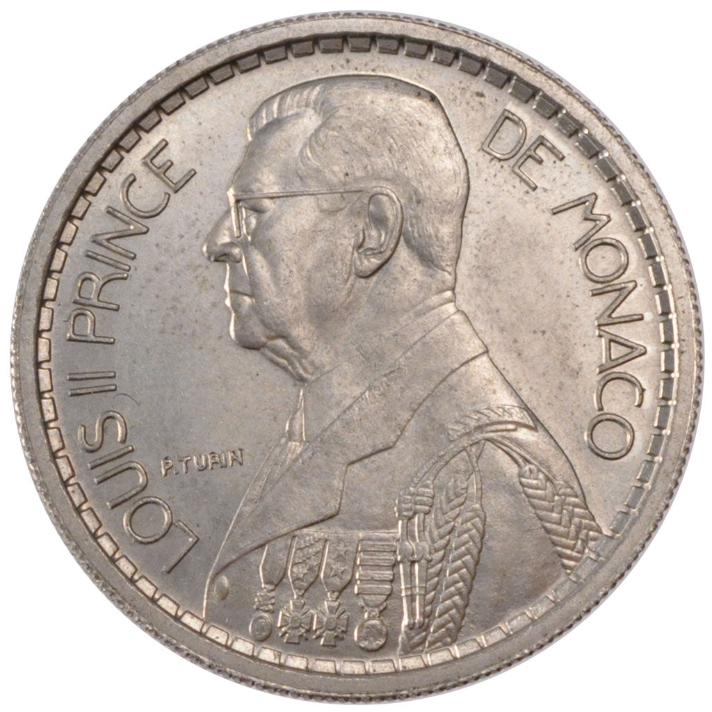 Moneta, Monaco, 10 Francs, 1945, MS(60-62), Miedź-Nikiel, Gadoury:136