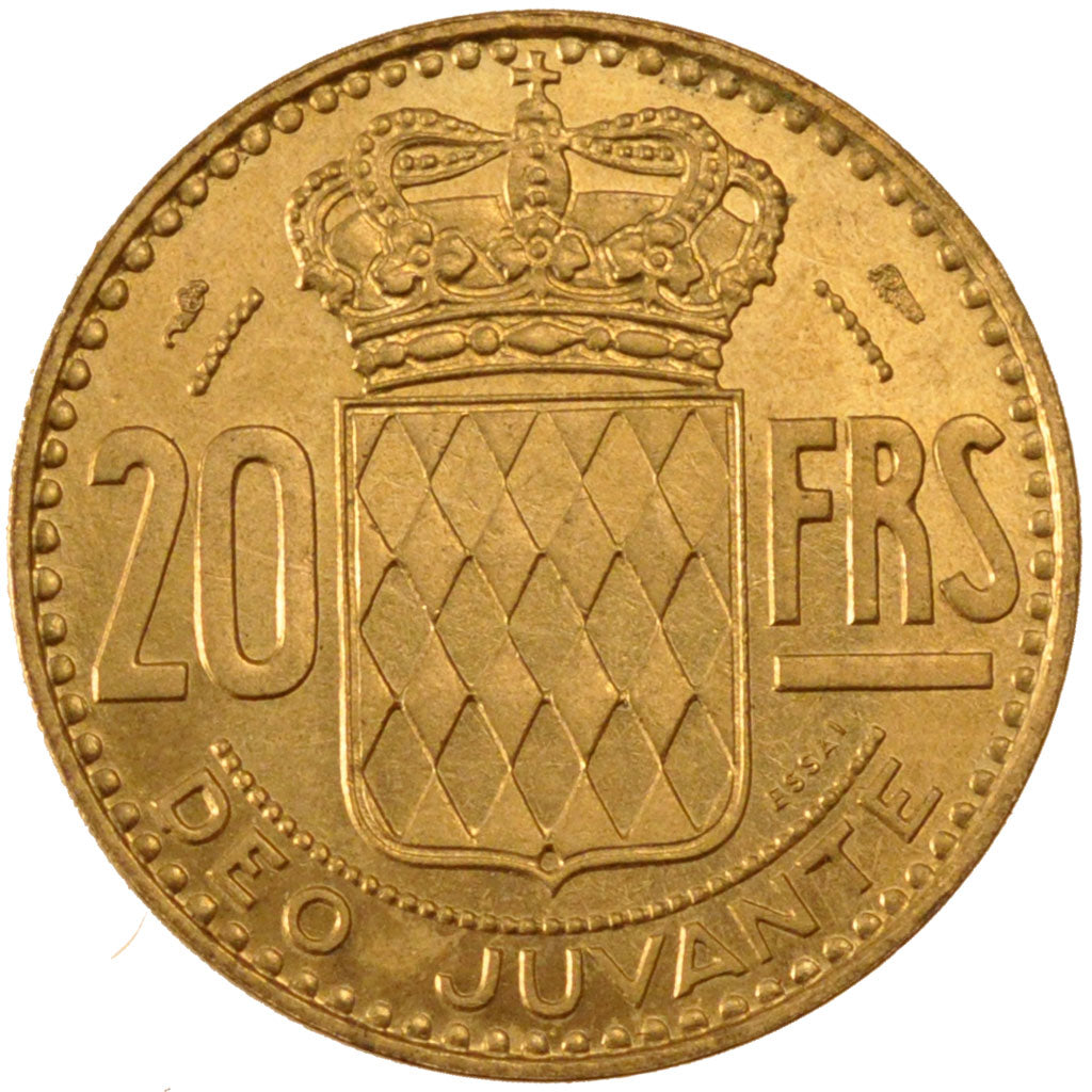 Coin, Monaco, 20 Francs, 1950, MS(60-62), Cupro-Aluminium, Gadoury:140