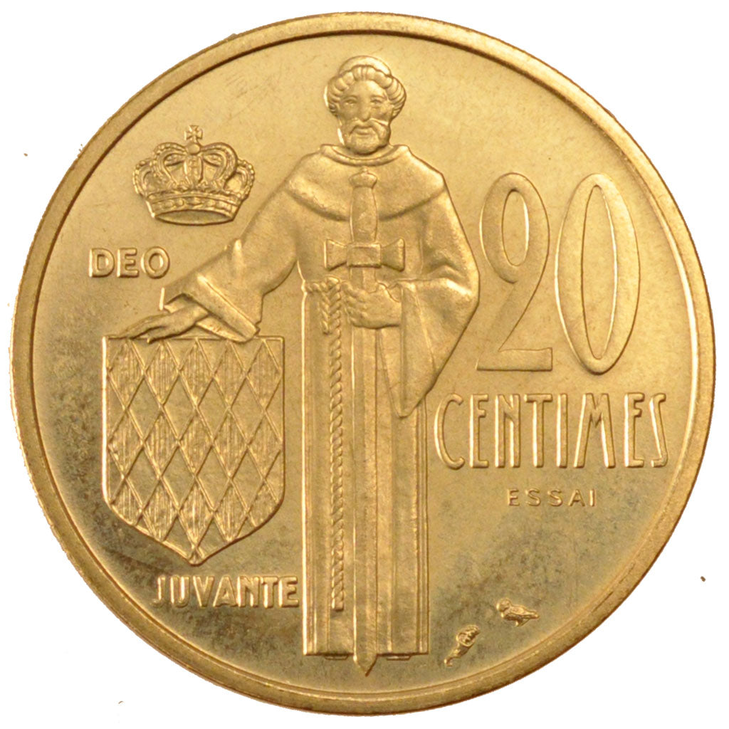 Coin, Monaco, 20 Centimes, 1962, MS(60-62), Cupro-Aluminium, KM:E46, Gadoury:147