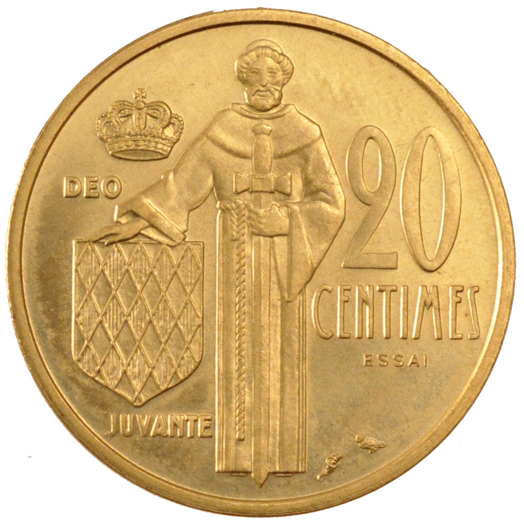 Coin, Monaco, 20 Centimes, 1962, MS(60-62), Cupro-Aluminium, KM:E46, Gadoury:147