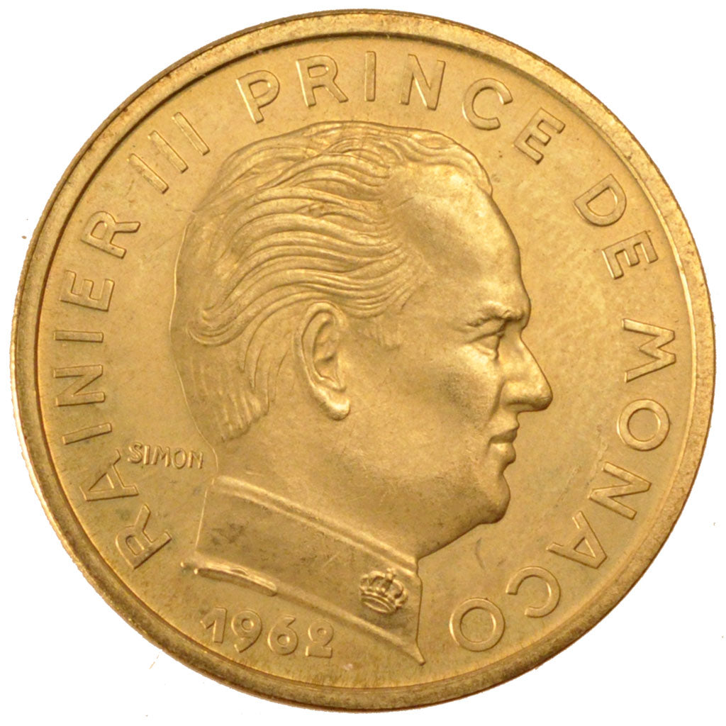 Moneta, Monaco, 50 Centimes, 1962, MS(60-62), Brązal, KM:E49, Gadoury:148