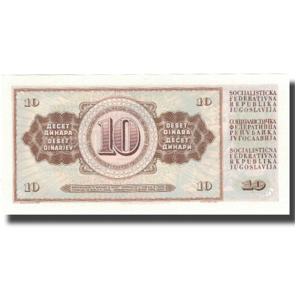 Billet, Yougoslavie, 10 Dinara, 1968, 1968-05-01, KM:82b, NEUF