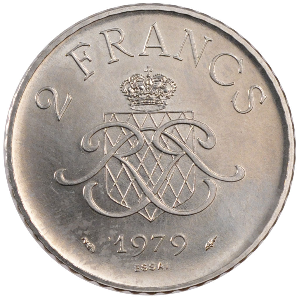 Coin, Monaco, 2 Francs, 1979, MS(60-62), Nickel, Gadoury:151
