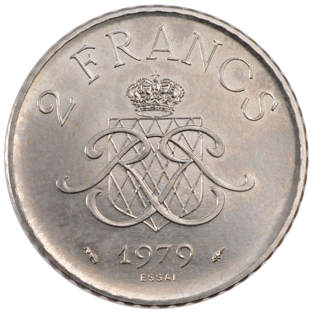 Coin, Monaco, 2 Francs, 1979, MS(60-62), Nickel, KM:E71, Gadoury:151