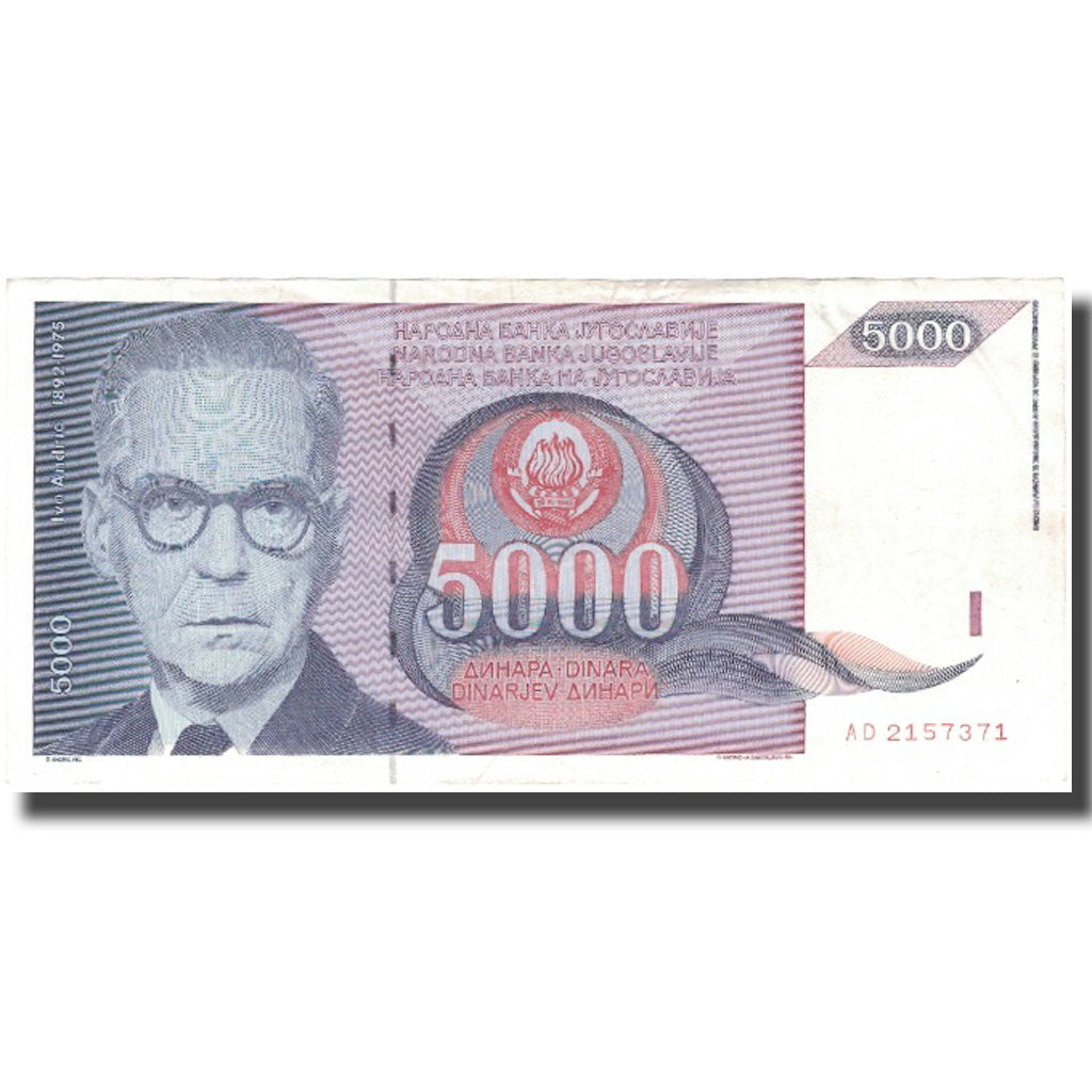 Banknote, Yugoslavia, 5000 Dinara, 1991, 1991, KM:111, AU(50-53)