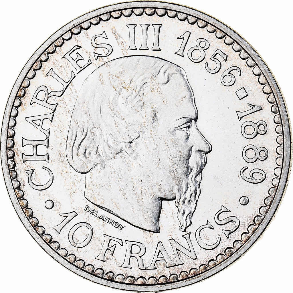 Monaco, Rainier III, 10 Francs, 1966, MDP, Pattern, Srebro, MS(65-70)