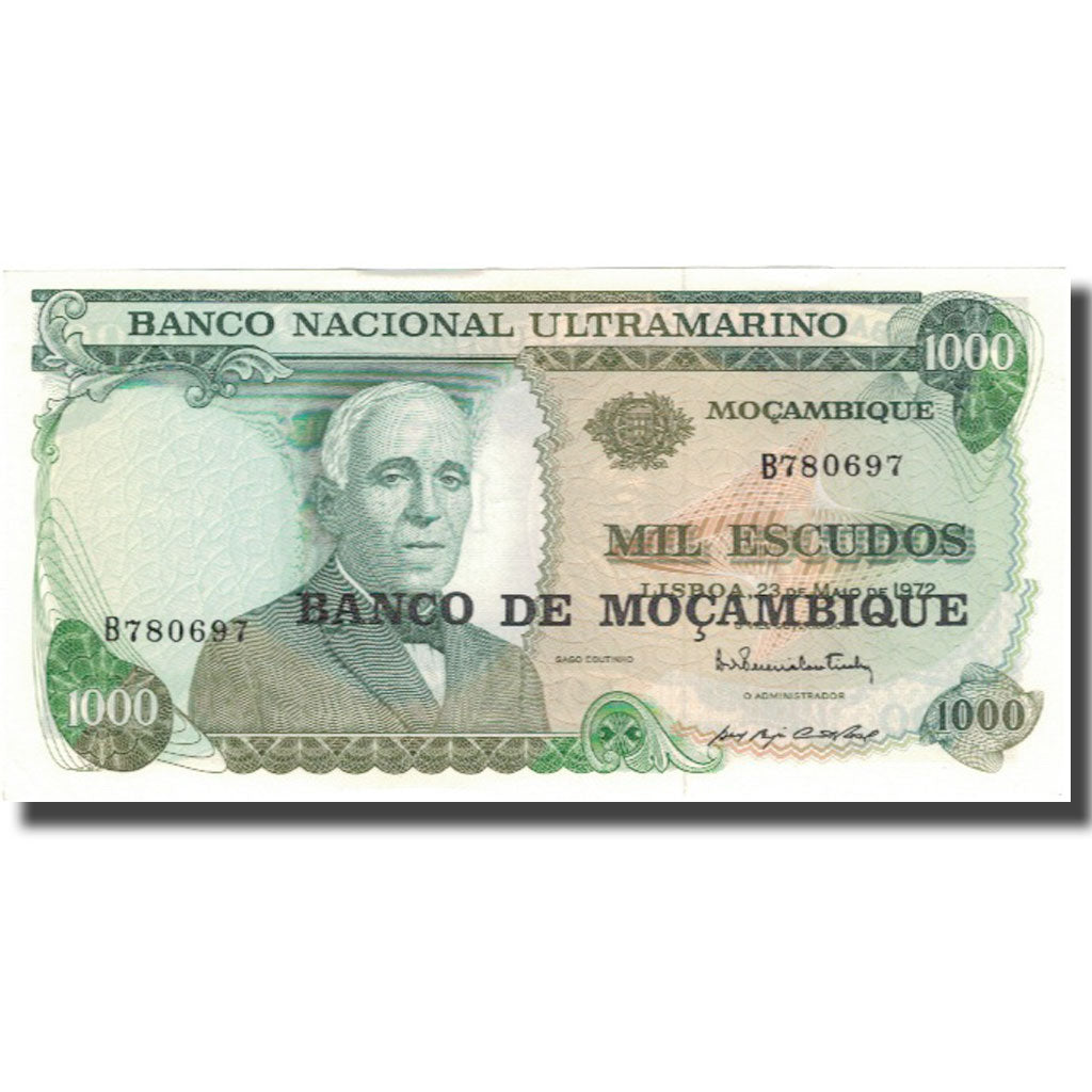 Biljet, Mozambique, 1000 Escudos, 1972, 1972-05-23, KM:119, NIEUW