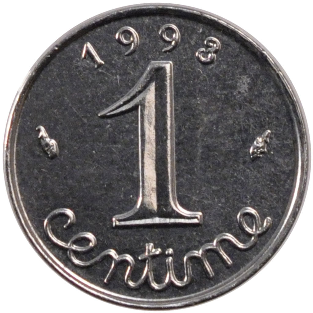 Coin, France, Épi, Centime, 1993, MS(65-70), Stainless Steel, Gadoury:91