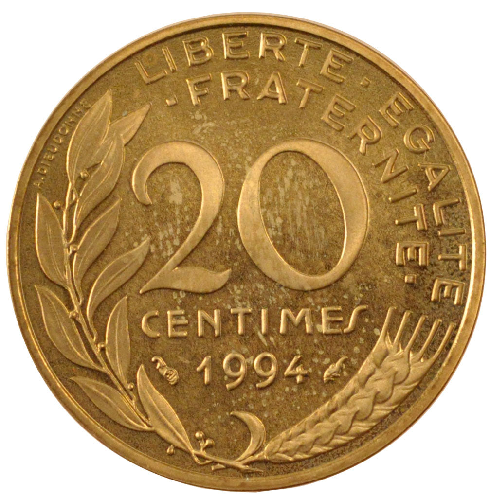 Coin, France, Marianne, 20 Centimes, 1994, Paris, MS(65-70), Aluminum-Bronze