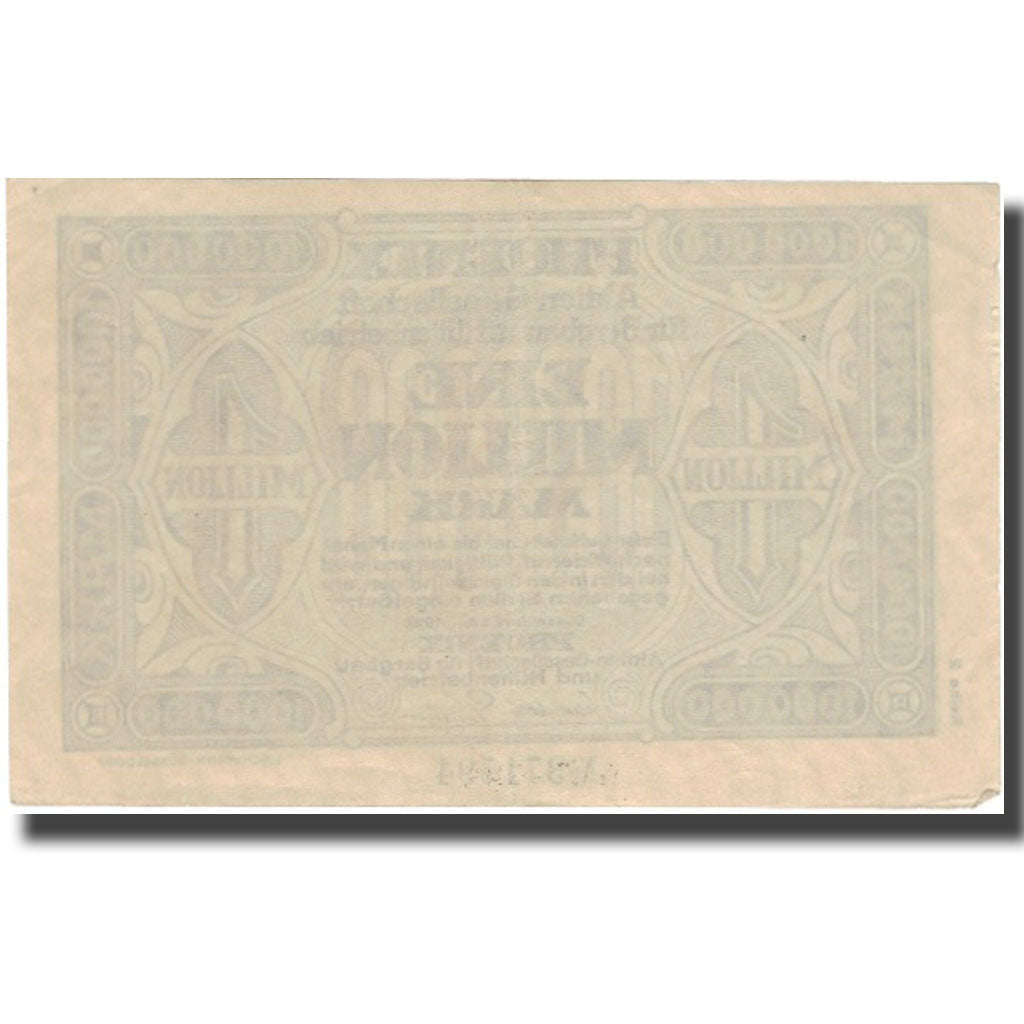 Banknote, Germany, Düsseldorf, 1 Million Mark, valeur faciale, 1923
