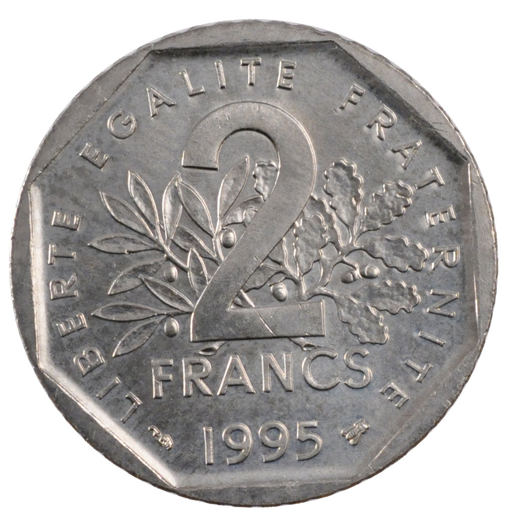Coin, France, Semeuse, 2 Francs, 1995, MS(65-70), Nickel, KM:942.1, Gadoury:547
