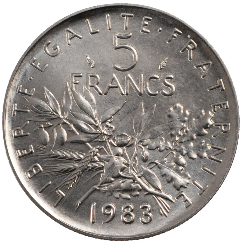 Coin, France, Semeuse, 5 Francs, 1983, Paris, MS(65-70), Nickel Clad