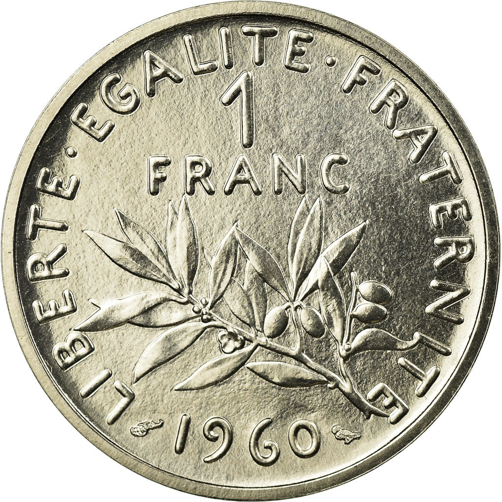 Coin, France, Franc, 1960, MS(65-70), Nickel, KM:PE330, Gadoury:474P