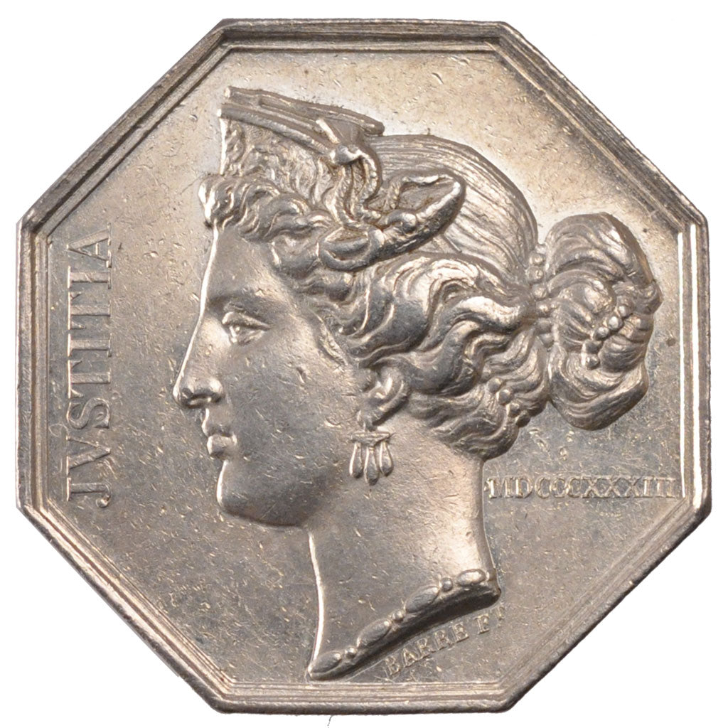 France, Token, Notary, 1833, MS(60-62), Silver, Lerouge:413