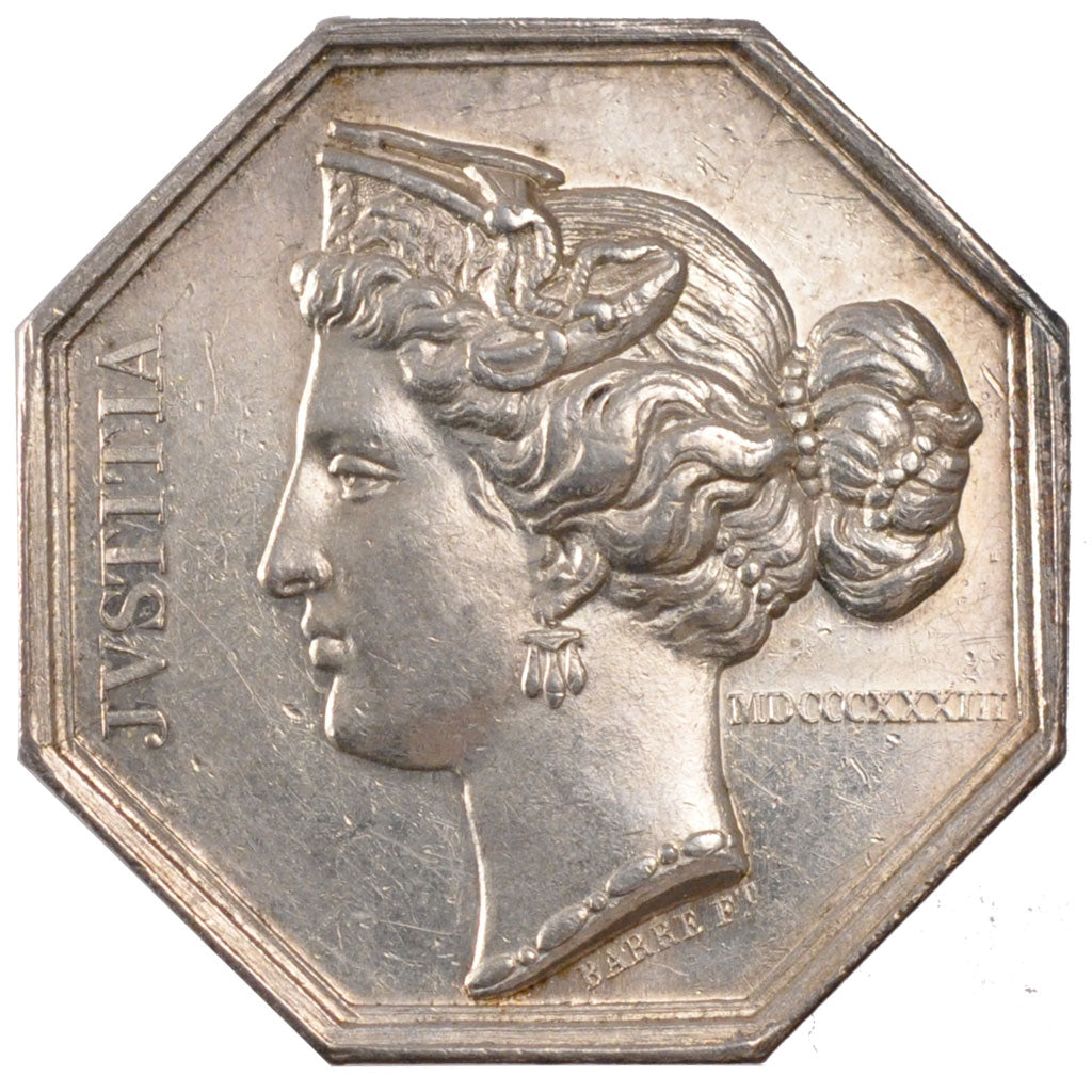 France, Token, Notary, 1833, MS(60-62), Silver, Lerouge:413