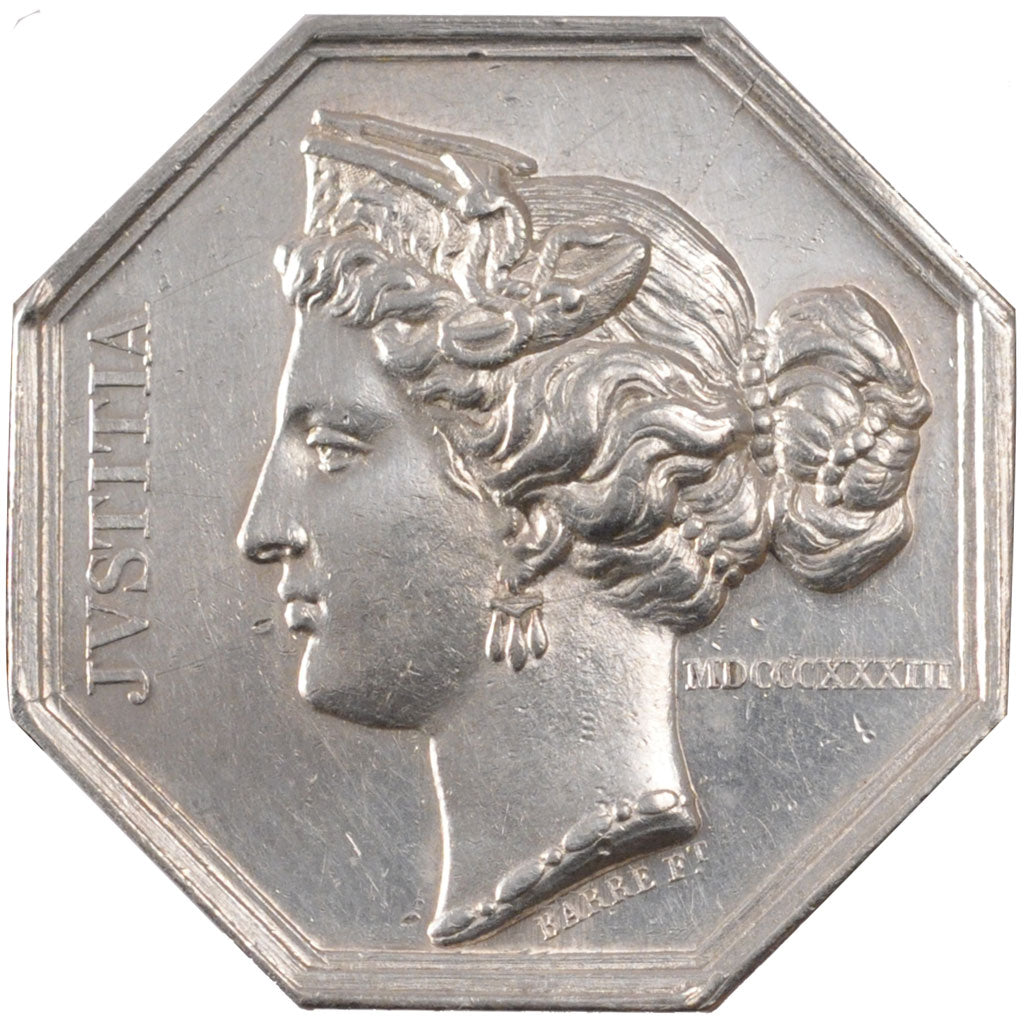 France, Token, Notary, 1833, MS(60-62), Silver, Lerouge:413