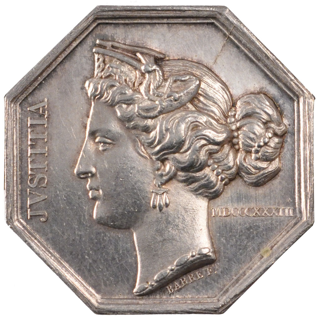 France, Token, Notary, 1833, MS(60-62), Silver, Lerouge:413