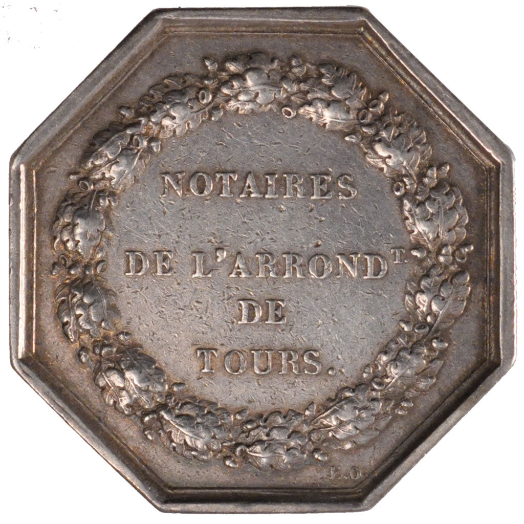 France, Token, Notaires de l'Arrondissement de Tours, n.d., Silver, EF(40-45)