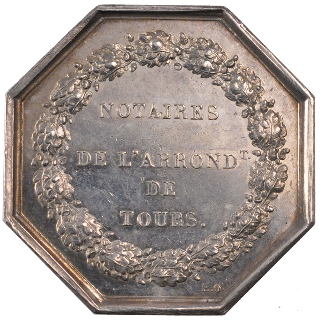 France, Token, Notaires de l'Arrondissement de Tours, n.d., Silver, MS(60-62)