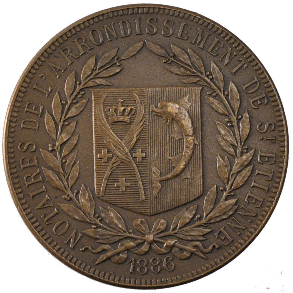 Frankrijk, Token, Notary, 1886, PR, Bronze, Lerouge:368e