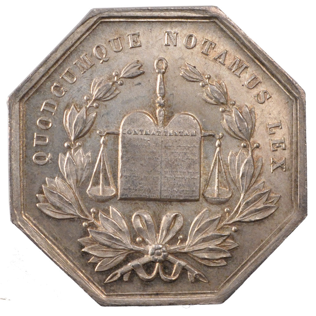 France, Token, Notary, MS(60-62), Silver, Lerouge:1a