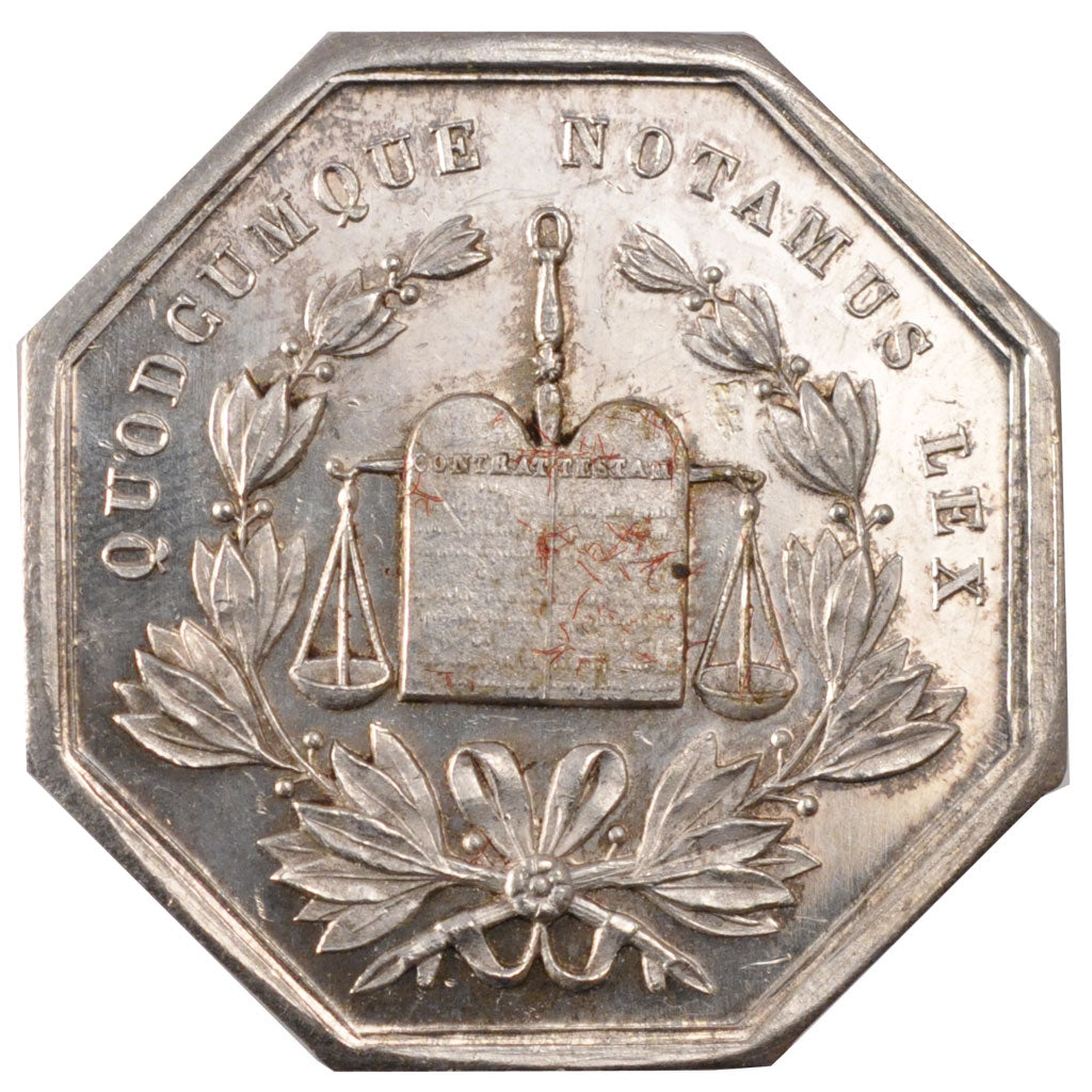 France, Token, Notary, MS(60-62), Silver, Lerouge:1