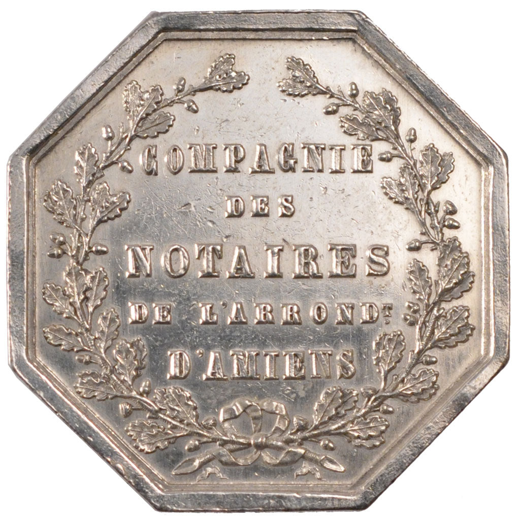 France, Token, Notary, 1854, MS(60-62), Silver, Lerouge:12