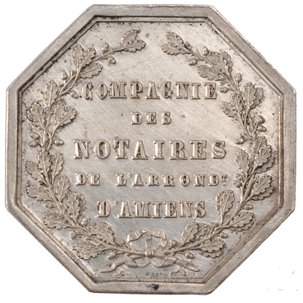 France, Token, Notary, 1854, MS(60-62), Silver, Lerouge:12