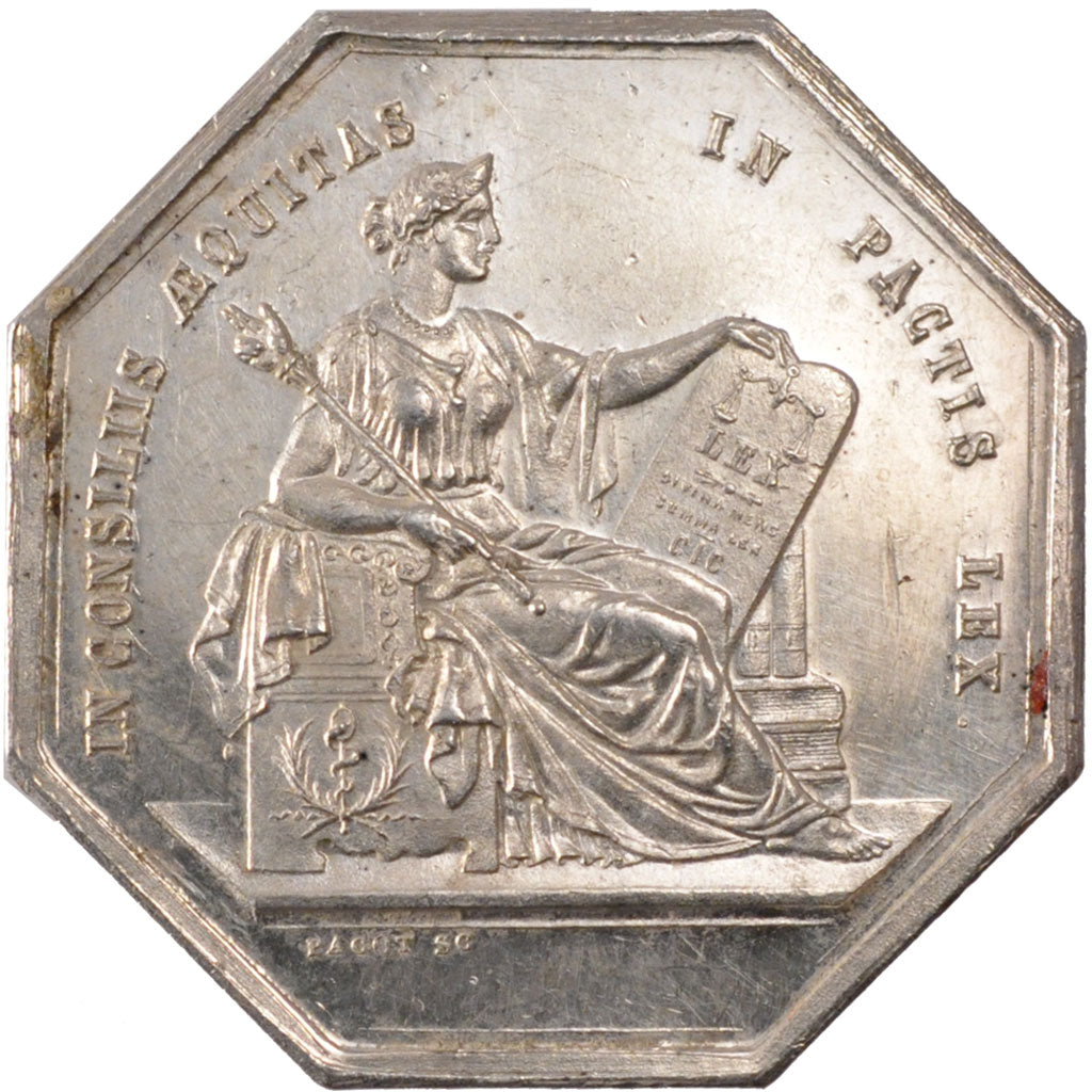 France, Token, Notary, MS(60-62), Silver, Lerouge:19a