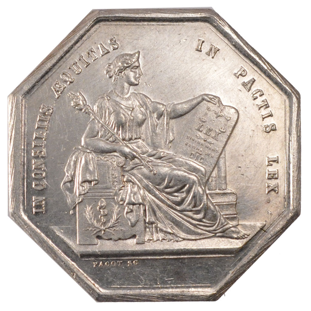 France, Token, Notary, MS(60-62), Silver, Lerouge:19a