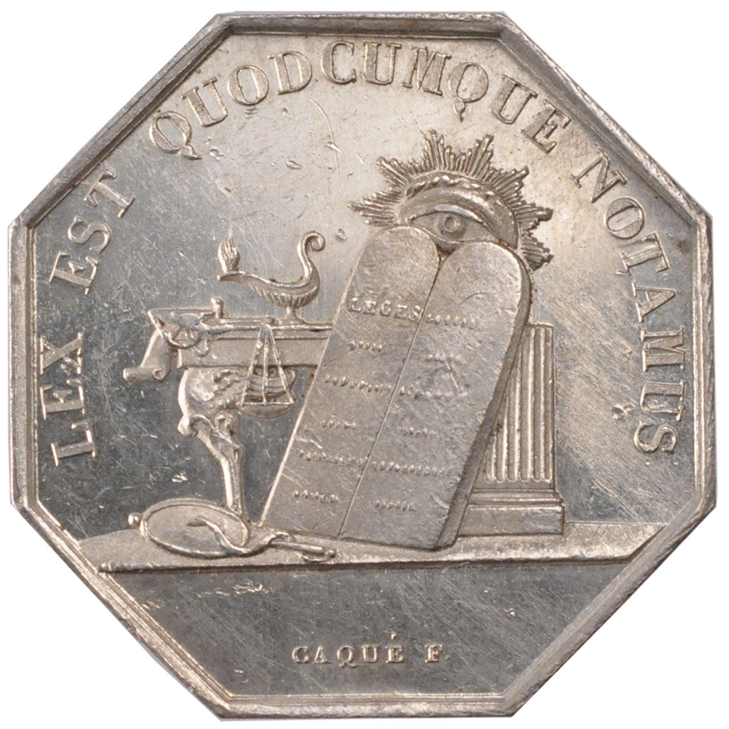 France, Token, Notary, 1838, MS(60-62), Silver, Lerouge:27