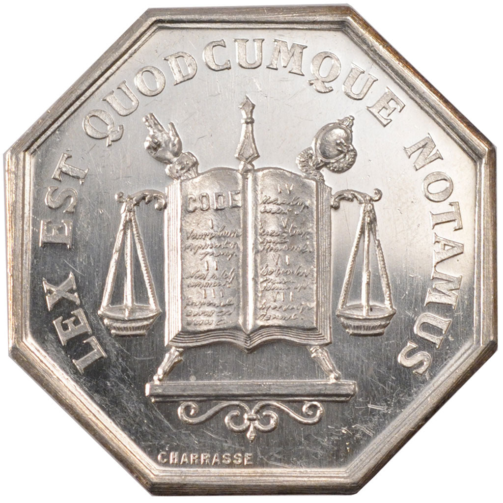 France, Token, Notary, MS(60-62), Silver, Lerouge:60