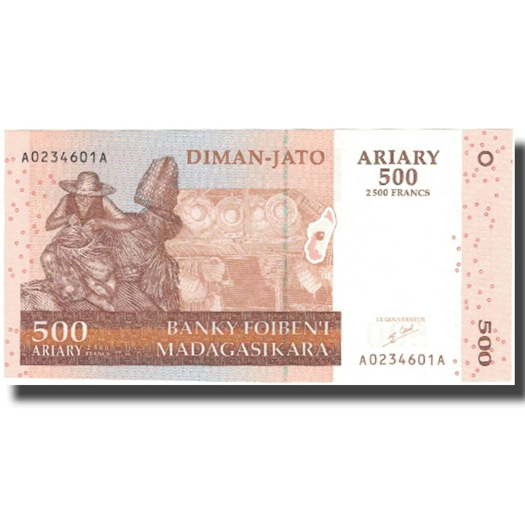 Billet, Madagascar, 500 Ariary, 2004, 2004, KM:88a, NEUF