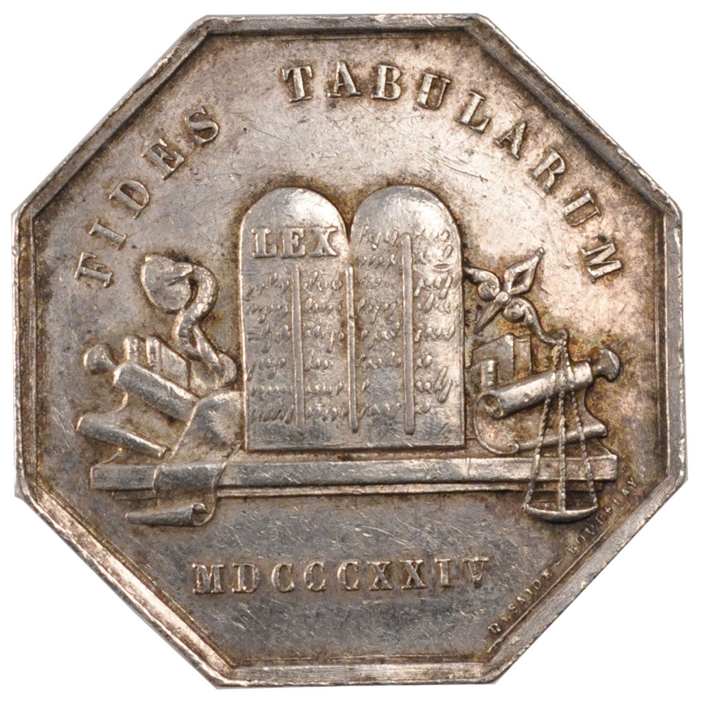 France, Token, Notary, 1824, AU(55-58), Silver, Lerouge:99c