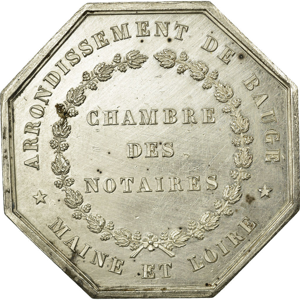 France, Jeton, Notaires de Baugé, Maine et Loire, SUP, Argent, Lerouge:34