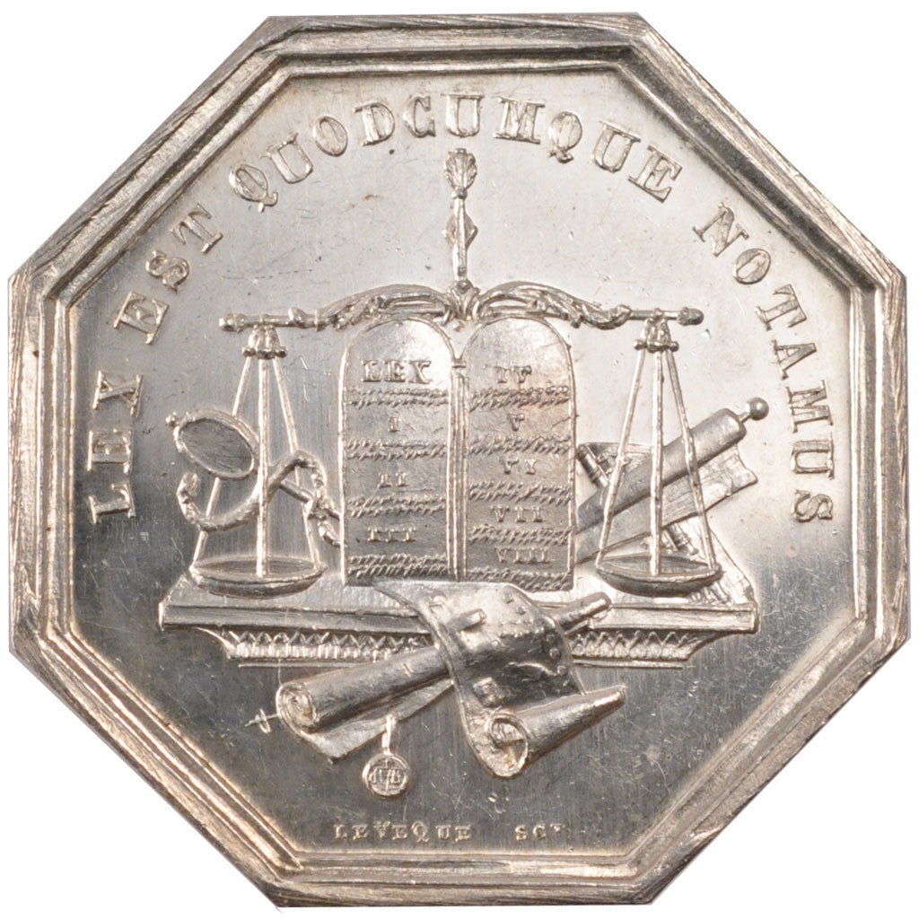 France, Token, Notary, AU(55-58), Silver, Lerouge:182