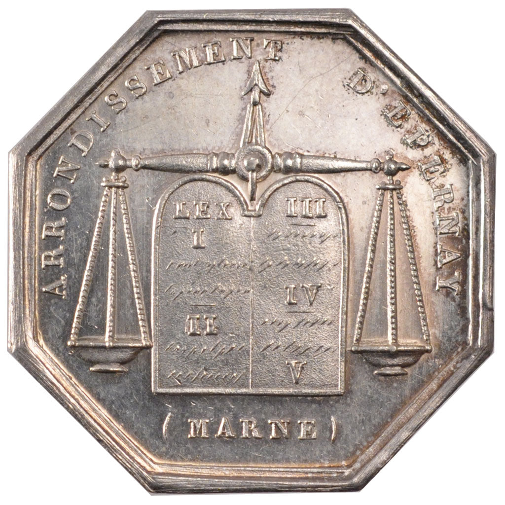 France, Token, Notary, MS(60-62), Silver, Lerouge:127a