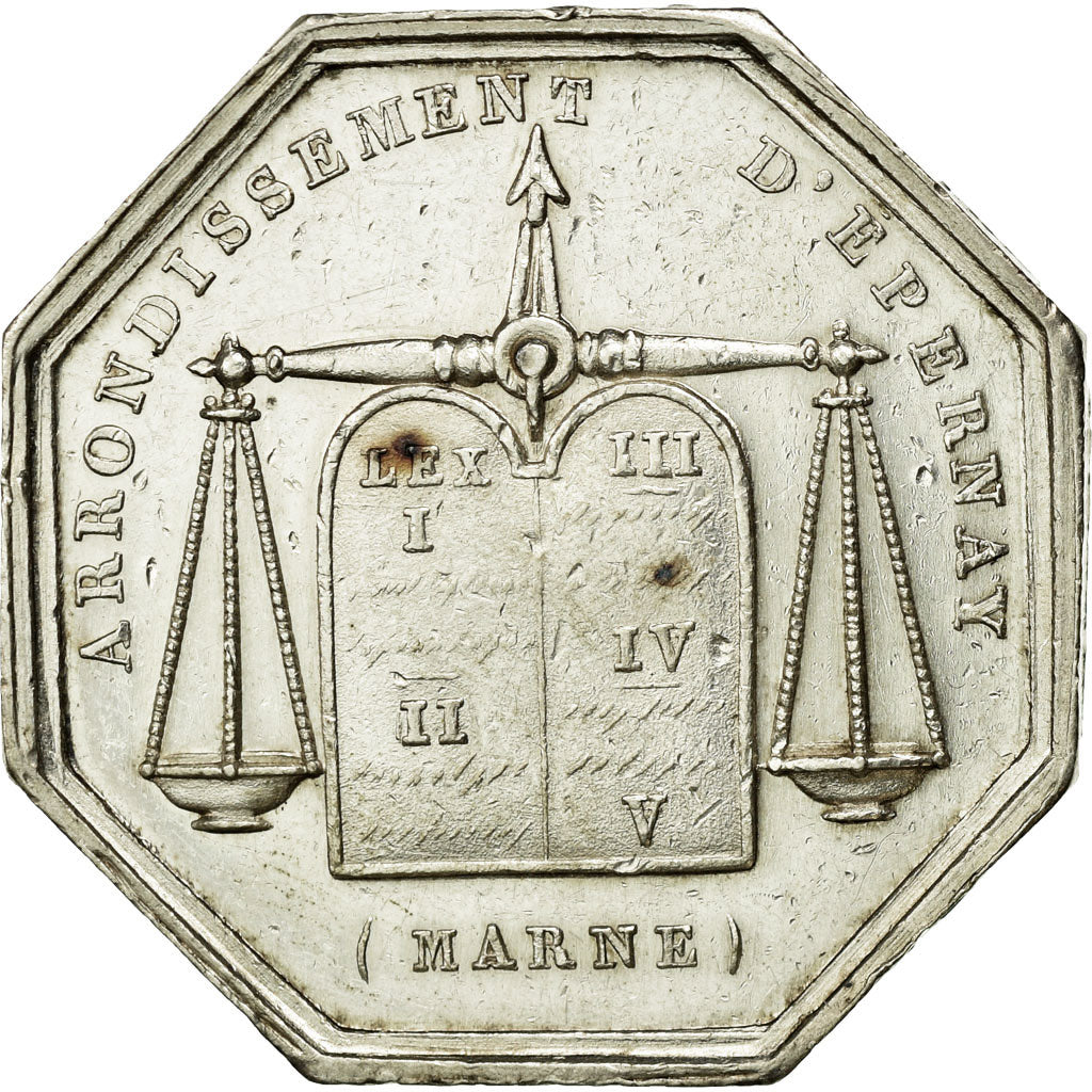 France, Token, Notary, AU(55-58), Silver, Lerouge:127