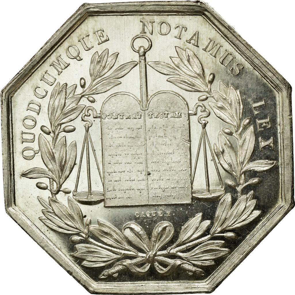 France, Token, Notary, MS(60-62), Silver, Lerouge:201
