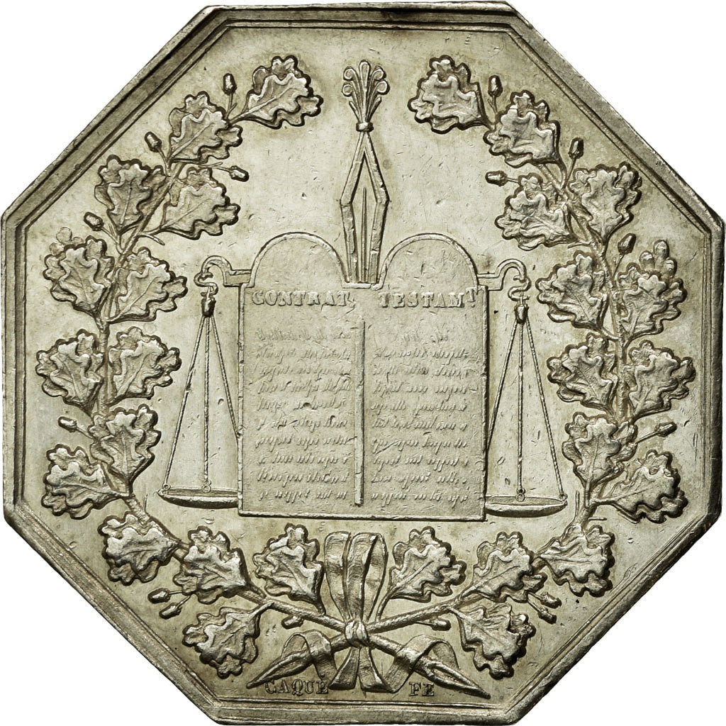 France, Token, Notary, AU(55-58), Silver, Lerouge:388
