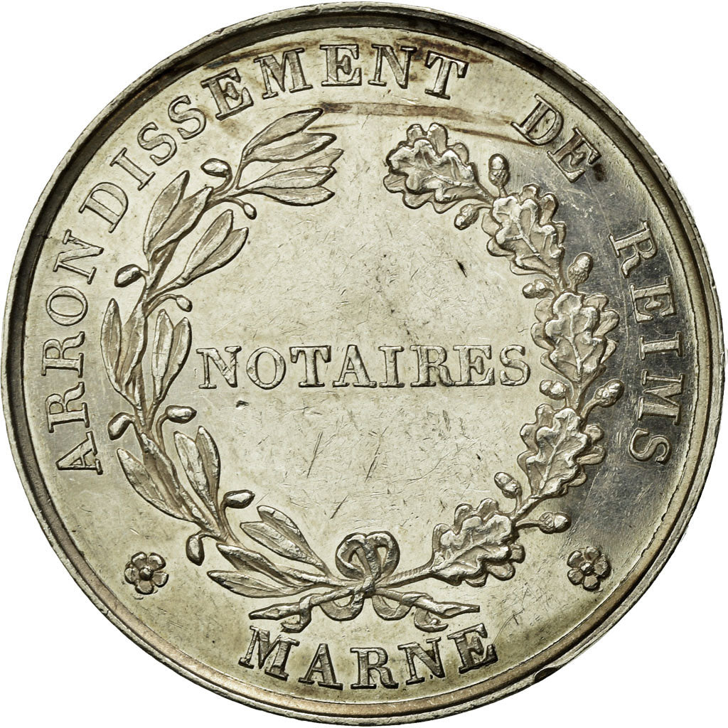 France, Token, Notary, 1824, MS(60-62), Silver, Lerouge:343