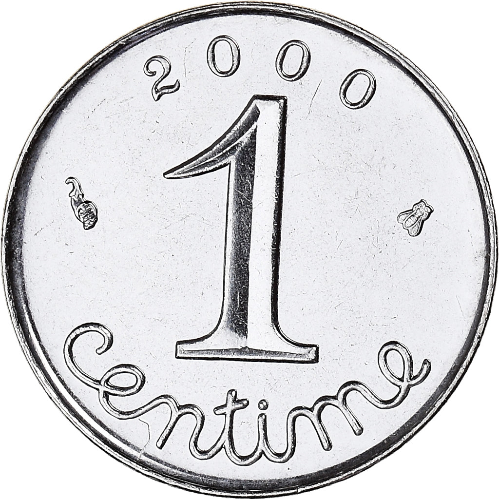 Moeda, França, Épi, Centime, 2000, Paris, BU, MS(65-70), Aço Inoxidável