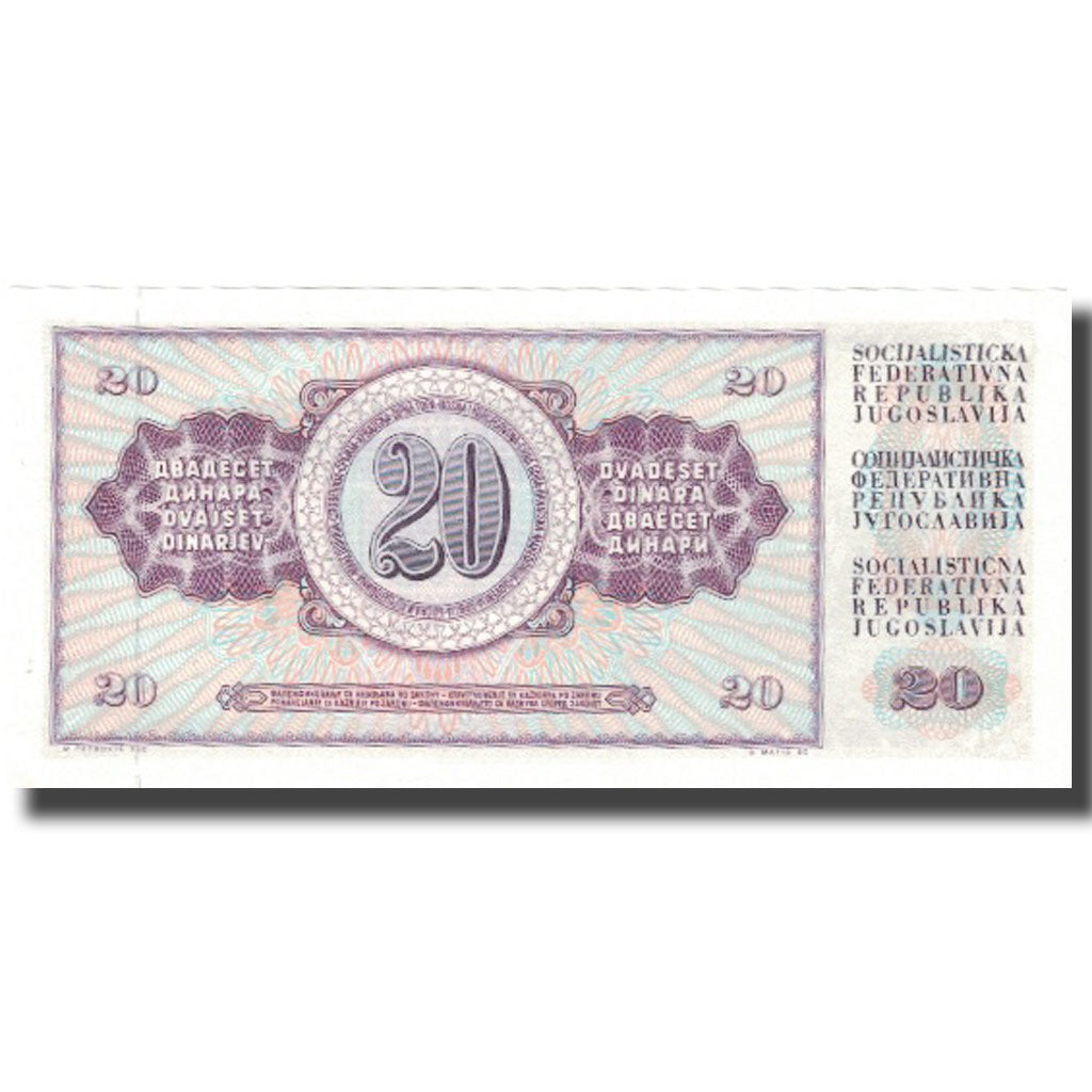 Geldschein, Jugoslawien, 20 Dinara, 1978, 1978-08-12, KM:88a, UNZ-